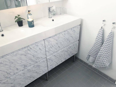 D-C-Fix Carrara Grey Marble Sticky Back Plastic Furniture Worktop Self Adhesive Wrap 1M X 90Cm from B&Q