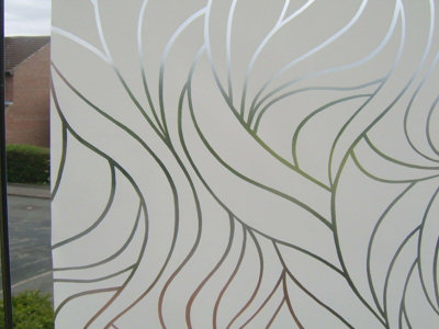 D-C-Fix White Swirl Frosted Glass Effect Static Cling Self Adhesive Vinyl Film 1M X 67.5Cm from B&Q
