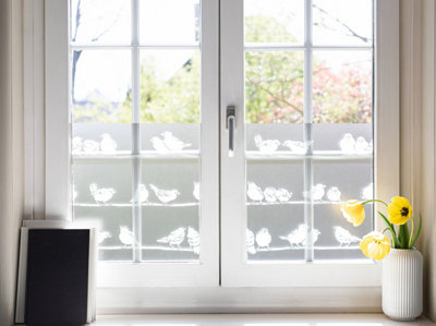 D-C-Fix Frosted Glass Birds Privacy Vinyl Static Cling Fablon Wrap 1M X 45Cm from B&Q