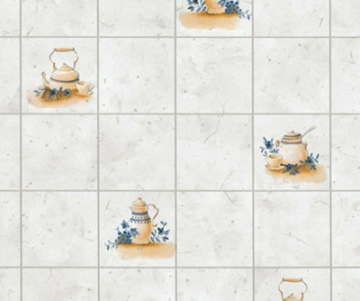 D-C-Fix White Kitchen Tile Effect Sticky Back Plastic Self Adhesive Vinyl Film 1M X 45Cm