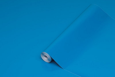 D-C-Fix Alkor Air Glossy Blue Sticky Back Plastic Self Adhesive Vinyl Film Wrap 1M X 45Cm Ral5015 from B&Q