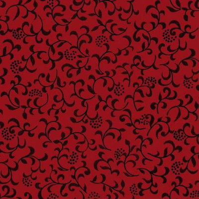 D-C-Fix Sonja' Design Floral Red/black Sticky Vinyl (380-0032) 45Cm X 2M