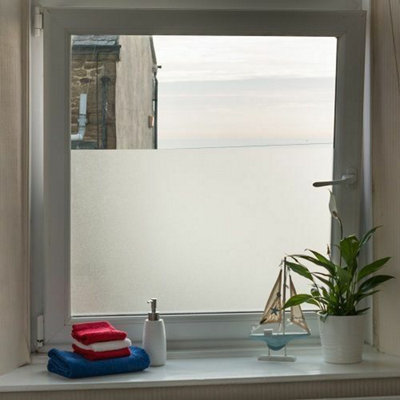 D-C-Fix Milky White Privacy Frosted Glass Window Static Cling Vinyl Film 1.5M X 45Cm from B&Q