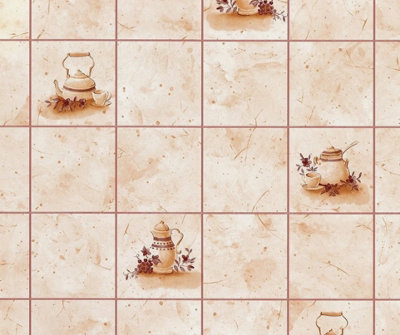 D-C-Fix Brown Kitchen Tile Effect Sticky Back Plastic Self Adhesive Vinyl Film 1M X 45Cm