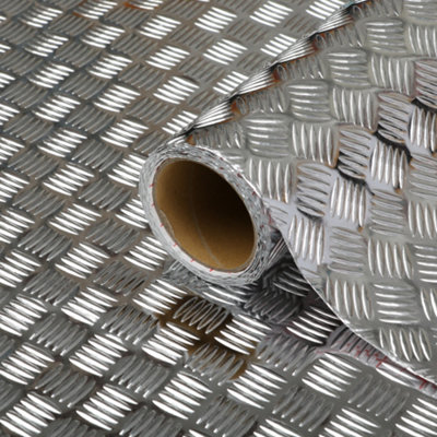 D-C-Fix Criss Cross Checkerboard Gloss Silver Effect Self-Adhesive Film (L)1.5M (W)450mm from B&Q