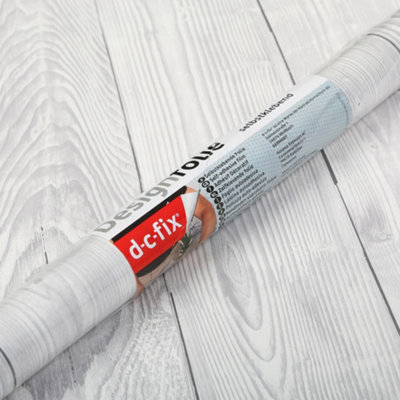 D-C-Fix Shabby White Wood Self-Adhesive Furniture Wrap (L)5M (W)675mm