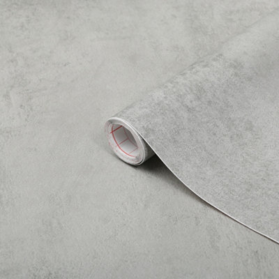 STICKY BACK PLASTIC SELF ADHESIVE VINYL 2m X 45cm GREY CONCRETE EFFECT FILM WRAP - Image 3