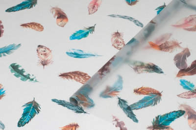 D-C-Fix D-C Fix Finja Feathers Frosted Frosty Privacy Static Cling Window Vinyl Film 1M X 67.5Cm from B&Q