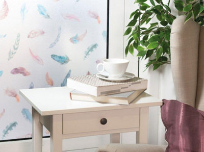 D-C-Fix 1M X 45Cm D-C Fix Finja Feathers Frosted Frosty Privacy Static Cling Window Vinyl Film from B&Q