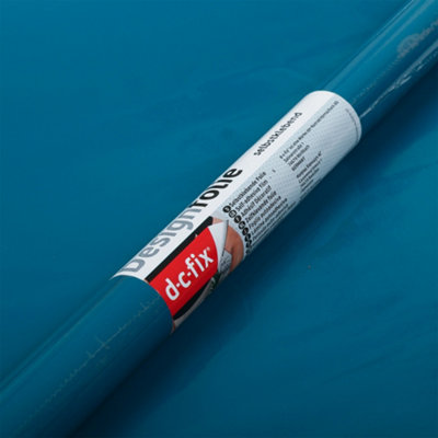 D-C-Fix Gloss Petrol (8168) Ral 5009 Sticky Back Furniture Wrap (L)200Cm (W)67.5Cm from B&Q