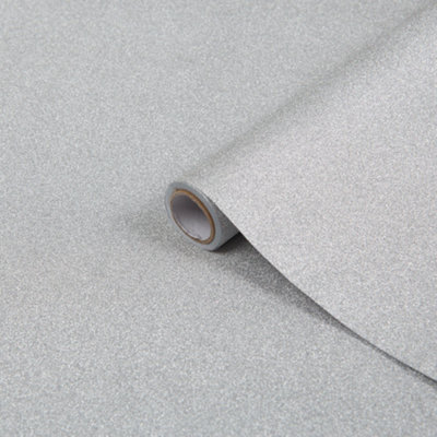 D-C-Fix Silver Metallic Glitter Sticky Back Plastic Self Adhesive Vinyl Wrap 1.5M X 45Cm