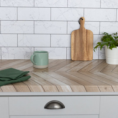 D-C-Fix Splendid Marble Subway Tile  67.5Cm X 4M 3D Wallpaper from B&Q