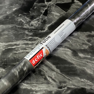 D-C-Fix Romeo Black/silver Marble (0676) Sticky Back Furniture Wrap (L)200Cm (W)45Cm