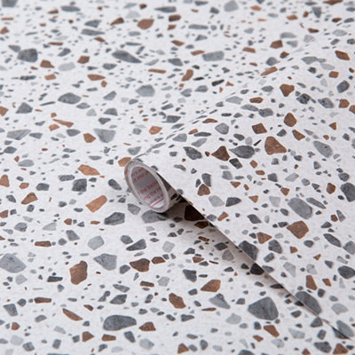 D-C-Fix Terrazzo Mid Sheen Multicolour Stone Effect Self-Adhesive Film (L)2M (W)450mm