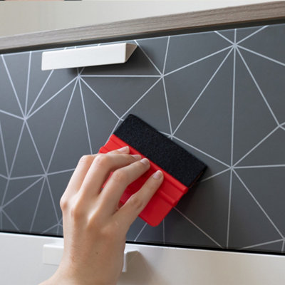D-C-Fix Tico Geometric (8186) Sticky Back Furniture Wrap (L)200Cm (W)67.5Cm Silver