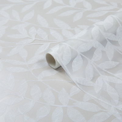 D-C-Fix White Leaves Window Film(L)1.5M (W)0.45M from B&Q