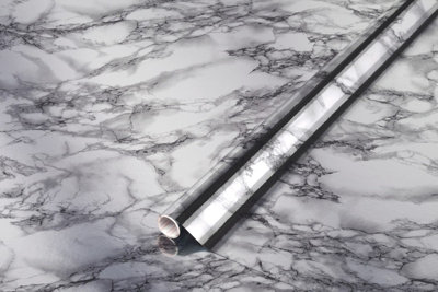 D-C-Fix Metallic Chrome Marble Mirror Sticky Back Plastic Vinyl 1.5M X 45Cm