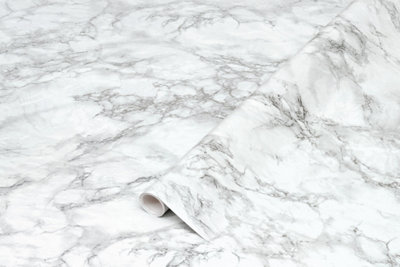 D-C-Fix Self Adhesive Kitchen Worktop Vinyl Silver White Cortes Marble Sticky Back Plastic 1M X 67.5Cm from B&Q