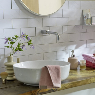 D-C-Fix Marble Premium Self Adhesive Composite Wall Tile 30.5Cm(W) 30.5Cm(H) 0.3Cm(D) from B&Q