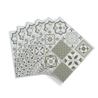 D-C-Fix Green Oriental Tile Effect Self-Adhesive Vinyl Tile1M² from B&Q
