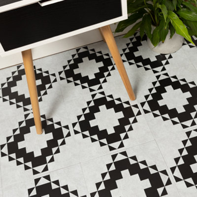 D-C-Fix Victorian Tiles 30.48 X 30.48Cm Self-Adhesive Vinyl Floor Tiles Pack 11 (1Sqm) from B&Q