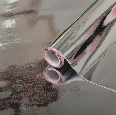 D-C-Fix Chrome Polished Silver Chrome Sticky Back Plastic Self Adhesive Vinyl 1.5M X 45Cm