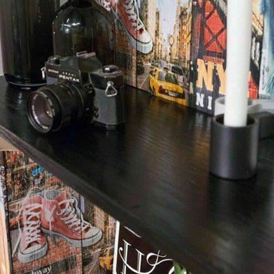 D-C-Fix Alkor Black Wood Self Adhesive Vinyl Sticky Back Kitchen Wrap Black Ash Woodgrain  1M (L) X 67.5Cm (W)