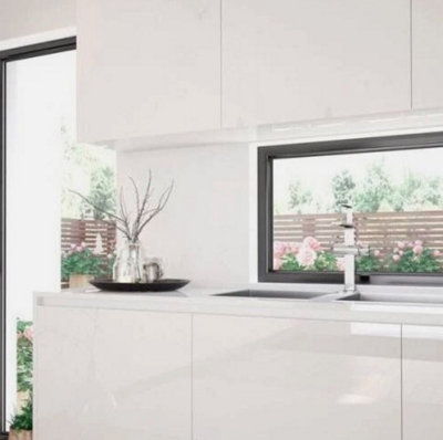 D-C-Fix Kitchen Vinyl Wrap Alkor Glossy White Sticky Back Plastic Self Adhesive Vinyl Film Wrap 2M X 45Cm