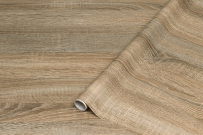 D-C-Fix Makeover Sonoma Oak Woodgrain Self Adhesive Stickyback Plastic Fablon 2M X 45Cm from B&Q