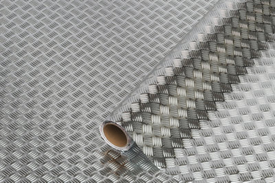 D-C-Fix Silver Checkerplate Sticky Back Plastic Self Adhesive Vinyl Film Wrap 1.5M X 45Cm