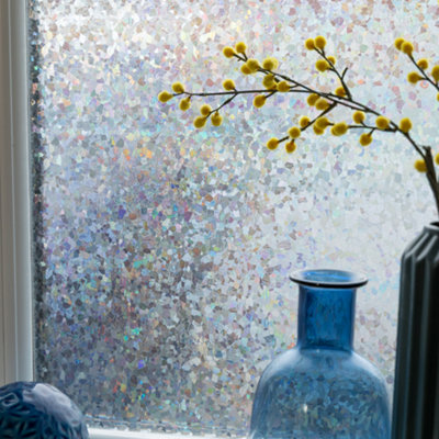 B&Q -  Rainbow Shards 45Cm X 1.5M Static Cling Vinyl Window Film For Privacy And Décor