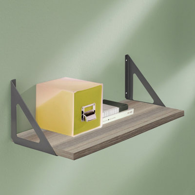 RB UK Shelf Depot Driftwood Shelf Kit With Hanging Brackets (L)800mm (D)250mm