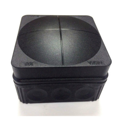 Wiska 10061999 Weatherproof Junction Box Ip65 76mm X 76mm X 51mm (Black) from B&Q