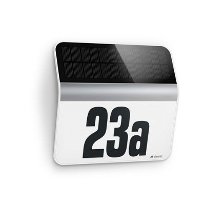 B&Q -  Xsolar Lh-N Stainless Steel Solar Outdoor House Number Twilight Sensor Dusk To Dawn Incl. Adhesive House Numbers