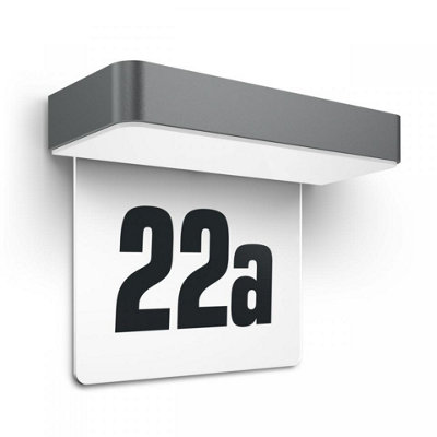 Steinel Xsolar Sol-O Hn Anthracite Solar Outdoor House Number Twilight Sensor Dusk To Dawn Icncl. House Number Plate from B&Q