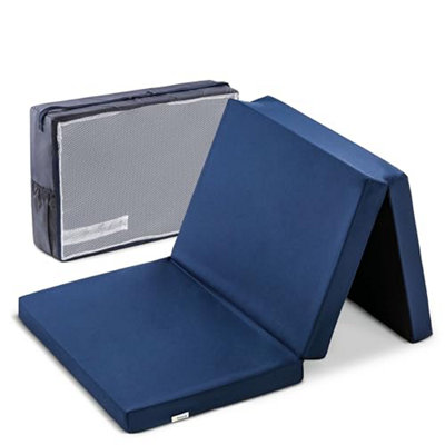  - Hauck SleeperNavy BlueFoldable Travel Cot Mattress 120 X 60 X 5 Cm With Carry BagFoam FillingLightweight And Portable