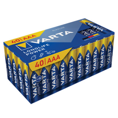 Varta Longlife Power 1.5V Aaa BatteriesPack Of 40 from B&Q