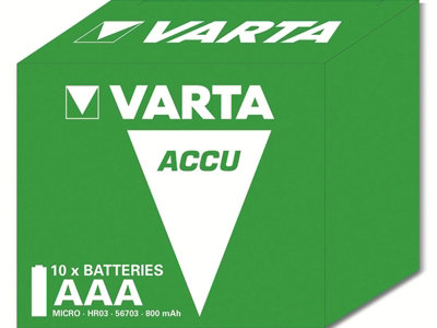 Varta Longlife Nickel-Metal Hydride Rechargeable Battery 800 Mah 1.2 V Aaa Battery1.2 VGreen1 Piece (S)) from B&Q