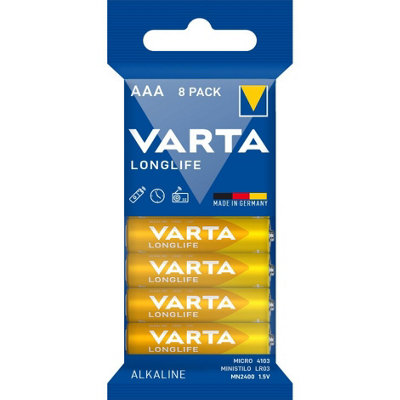 Varta Longlife Micro Aaa Battery 4103 (Pack Of 8) from B&Q