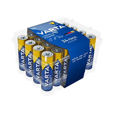 Varta Longlife Power Aa Batteries, Pack Of 24 Blue