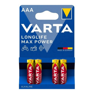 Varta Longlife Max Power Alkaline Battery Aaa 4703 Lr03 (Pack Of 4)