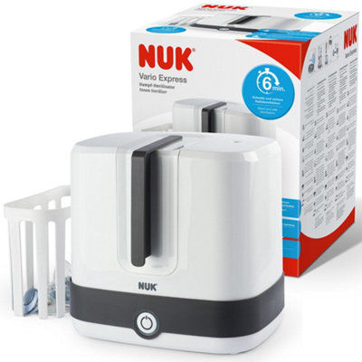 NUK Vario Express Steriliser - White - Electric - 6 Min Sterilisation - Up to 6 Bottles - Image 8
