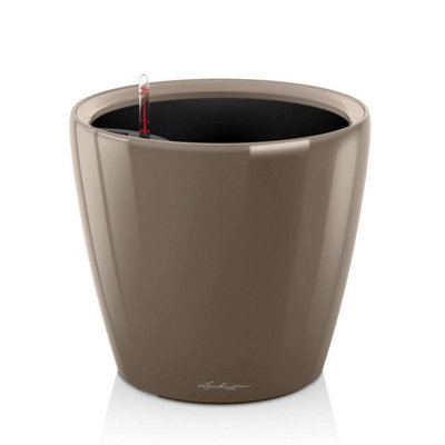 Lechuza Classico 21 Ls Shiny Taupe Plastic Self-Watering Planter With Substrate And Water Level Indicator D21 H20 Cm from B&Q