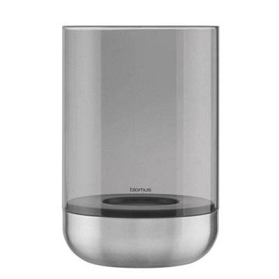 Blomus Calma Hurricane Lamp LStainless Steel Matt/glass Smoke from B&Q