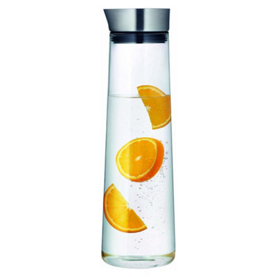 B&Q -  Acqua Water Carafe 1.5 Litre With Stainless Steel LidTransparent
