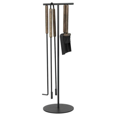 Blomus Unisex Brown Ashi Piece Steel Fireplace Tool Set With Oak Handle Size 5 - Image 2