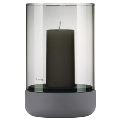 Blomus Calma Hurricane Lamp MediumSteel Gray Smoke from B&Q
