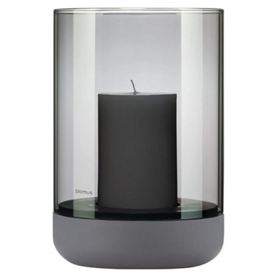 Blomus Calma Hurricane Lamp LargeSteel Gray Smoke from B&Q