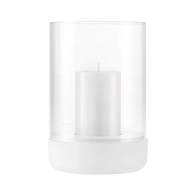 B&Q -  Lantern Calma Candle Holder LLily White