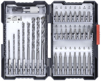 KWB Masonry Drill & Screwdriver Bit Set 33 Piece Quick Change Hex Shank from B&Q